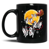 Husky Christmas Black Gift Coffee Mug