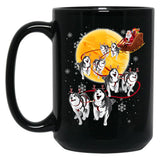 Husky Christmas Black Coffee Mug, Gift Coffee Mug