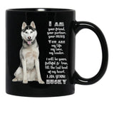 Husky Dog Lover Black Gift Coffee Mug - Black