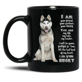 Husky Dog Lover Black Gift Coffee Mug