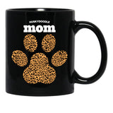Huskydoodle Mom Cute Leopard Print Dog Paw For Dog Moms Fur Mamas Petpuppy Lovers Black Gift Coffee Mug - Black