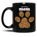Huskydoodle Mom Cute Leopard Print Dog Paw For Dog Moms Fur Mamas Petpuppy Lovers Black Coffee Mug, Gift Coffee Mug