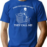 Hvac Funny When The Ladies Get Hot They Call Me Minimalist Graphic T-Shirt - Unisex Streetwear Tee - Blue