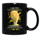 I Am A Daughter Of The King Who Is Not Moved By The World For My God Is With Me And Goes Before Me I Do Not Fear Because I Am His Lion Black Coffee Mug, Gift Coffee Mug - Black