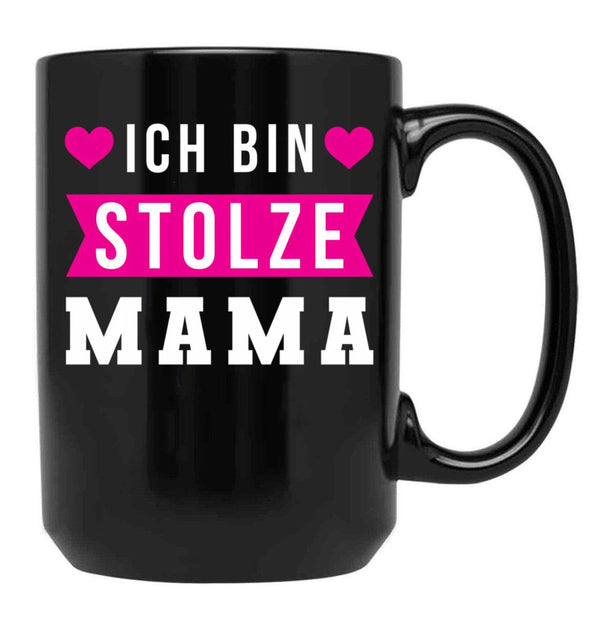 I Am A Proud Mom Black Gift Coffee Mug - Black