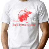 I Am Craving For A Better Society Rat Minimalist Graphic T-Shirt - Unisex Streetwear Tee - White