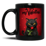I Am My Valentine Black Cat Black Gift Coffee Mug