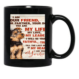 I Am Yourr Friend Your Partner Your Dog Blanket Black Coffee Mug, Gift Coffee Mug - Black