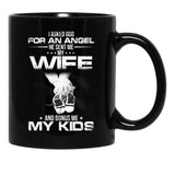 I Asked God For A Hero He Sent Me My Wife And Bonus Me My Kids Black Coffee Mug, Gift Coffee Mug - Black