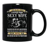 I Asked God For A Miracle He Sent Me My Freaking Sexy Wife Black Gift Coffee Mug - Black