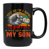 I Asked God For A Partner He Sent Me My Son Black Gift Coffee Mug - Black