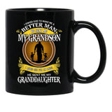 I Asked God For An Angel He Sent Me My Grandson Black Gift Coffee Mug - Black