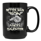 I Asked God To Make Me A Better Father Day Black Coffee Mug, Gift Coffee Mug - Black