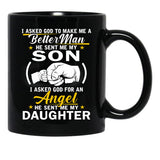 I Asked For An Angel He Sent Me My Daughter Black Coffee Mug, Gift Coffee Mug - Black