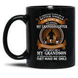 I Asked God To Make Me A Better Woman He Sent Me An Angel My Granddaughter Funny Grandpa Cute Vintage Black Gift Coffee Mug