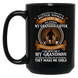 I Asked God To Make Me A Better Woman He Sent Me An Angel My Granddaughter Funny Grandpa Cute Vintage Black Gift Coffee Mug