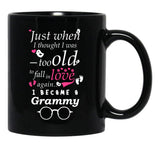 I Became Grammy Grandma Grandmother Grandma Reveal Black Coffee Mug, Gift Coffee Mug - Black
