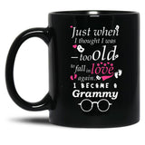 I Became Grammy Grandma Grandmother Grandma Reveal Black Gift Coffee Mug