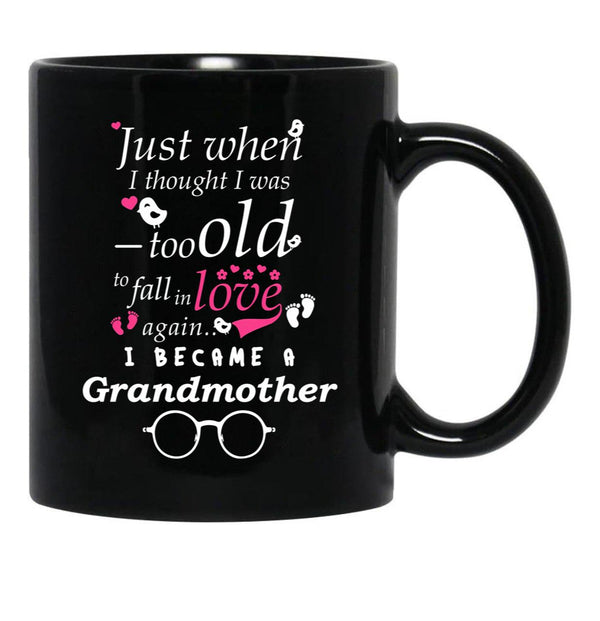 I Became Grandma Grandma Grandmother Black Gift Coffee Mug - Black