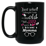 I Became Momma Grandma Grandmother Black Coffee Mug, Gift Coffee Mug