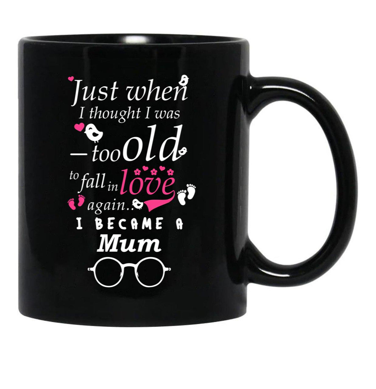 I Became Mum Grandma Grandmother Black Coffee Mug, Gift Coffee Mug - Black