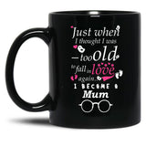 I Became Mum Grandma Grandmother Black Coffee Mug, Gift Coffee Mug