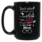 I Became Mum Grandma Grandmother Black Coffee Mug, Gift Coffee Mug