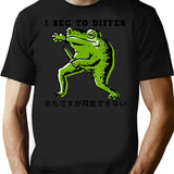 I Beg To Differ Frog Japanese Minimalist Graphic T-Shirt - Unisex Streetwear Tee - Black