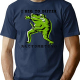I Beg To Differ Frog Japanese Minimalist Graphic T-Shirt - Unisex Streetwear Tee - Navy