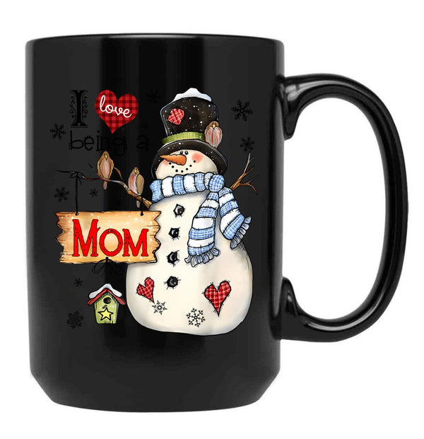 I Being A Mom For Christmas Black Coffee Mug, Gift Coffee Mug - Black