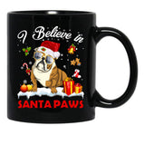 I Believe In Santa Paws Pug Gift Black Gift Coffee Mug - Black