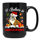 I Believe In Santa Paws Pug Gift Black Coffee Mug, Gift Coffee Mug - Black