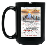 I Cross My Heart Lyrics - Old Couple Sunset - You Will Always Be The Miracle Black Coffee Mug, Gift Coffee Mug