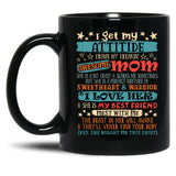 I Get My Attitude From My Freaking Awesome Mom Funny Mother Black Gift Coffee Mug