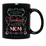 I Get My Attitude From My Freaking Awesome Mom Gift For Girls Black Coffee Mug, Gift Coffee Mug - Black