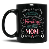I Get My Attitude From My Freaking Awesome Mom Gift For Girls Black Coffee Mug, Gift Coffee Mug