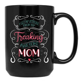 I Get My Attitude From My Freaking Awesome Mom Gift For Girls Black Gift Coffee Mug - Black