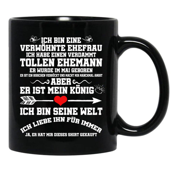 I Have A Damn Great Husband In May Black Coffee Mug, Gift Coffee Mug - Black