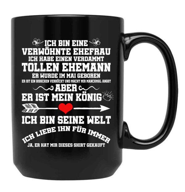 I Have A Damn Great Husband In May Black Coffee Mug, Gift Coffee Mug - Black