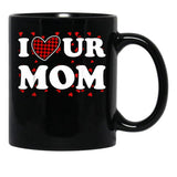 I Heart Ur Mom I Love Your Mom I Love Hot Moms Funny Saying Black Gift Coffee Mug - Black