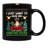 I Just Want To Hug My Boxer Dog Black Gift Coffee Mug - Black