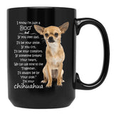 I Know I Am A Dog Chihuahua Black Gift Coffee Mug - Black