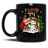 I Love Being A Grandma Christmas Black Gift Coffee Mug