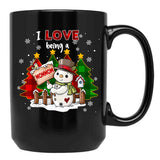 I Love Being A Grandma Christmas Black Gift Coffee Mug - Black