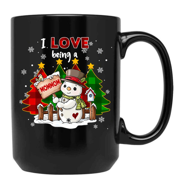 I Love Being A Grandma Christmas Black Gift Coffee Mug - Black
