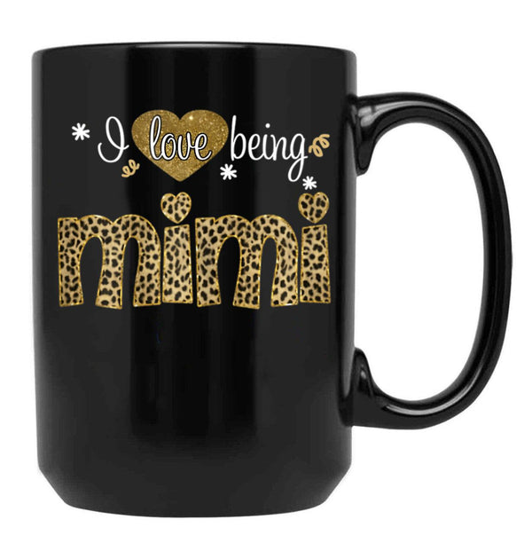 I Love Being Mimi Mimi Grandmas Gift Black Coffee Mug - Black