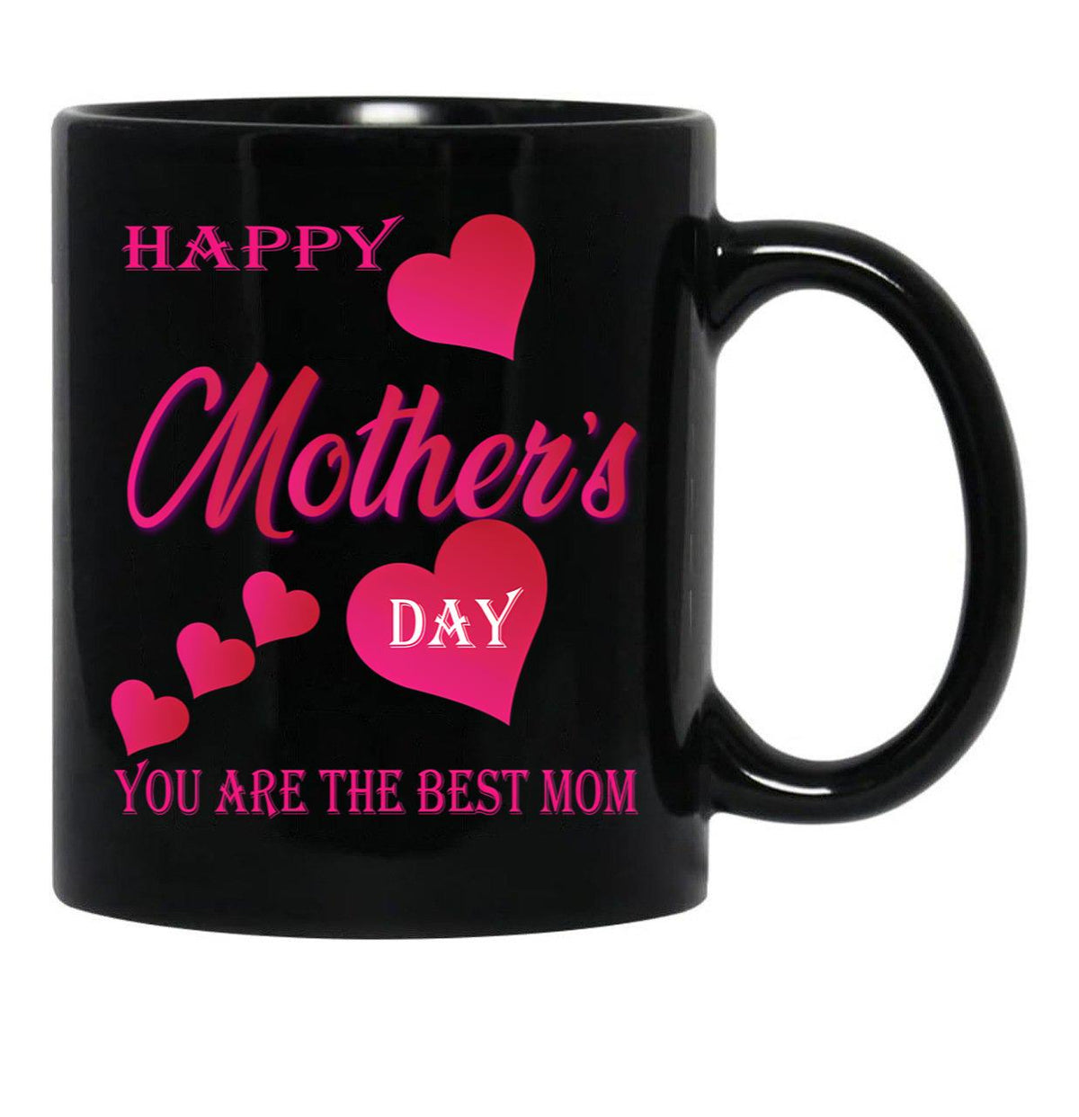 I Love Mom - Mother'S Day Black Gift Coffee Mug - Black