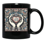 I Love Mom Mothers Day Gift Black Gift Coffee Mug - Black
