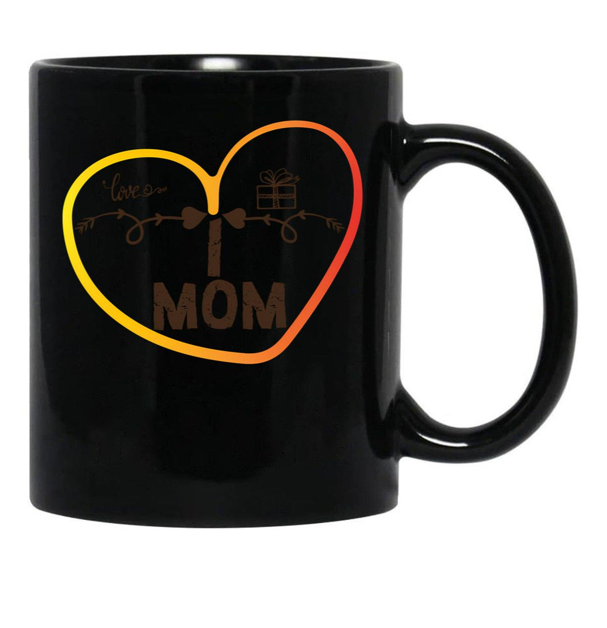 I Love Mom Premium Mug Black Coffee Mug - Black