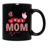 I Love Mom Mug Design Black Coffee Mug - Black